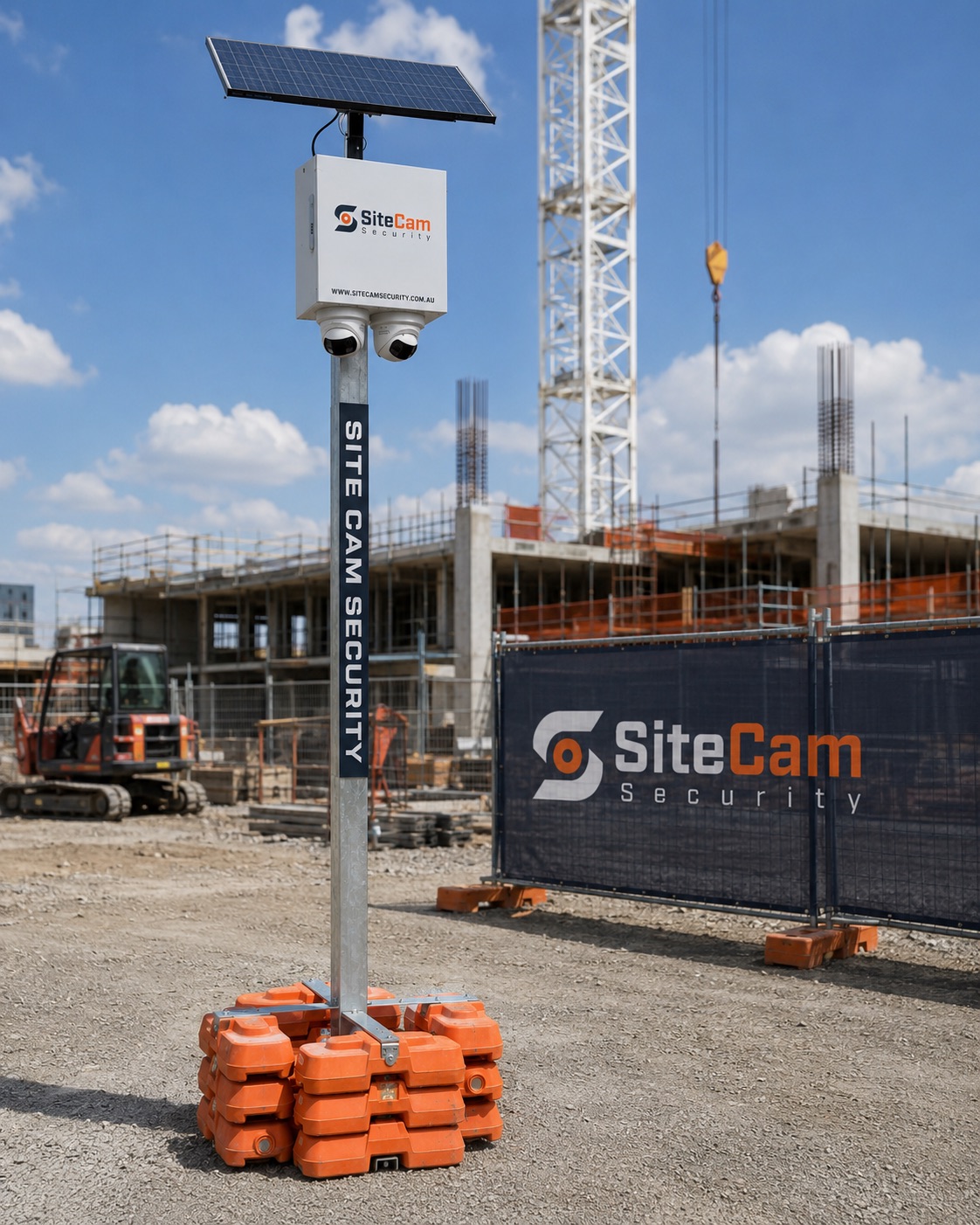 SiteCam Security above-ground weighted base installation